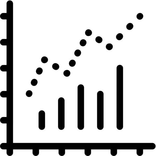 Icono Línea Gráfico Barras Estilo Esquema — Vector de stock