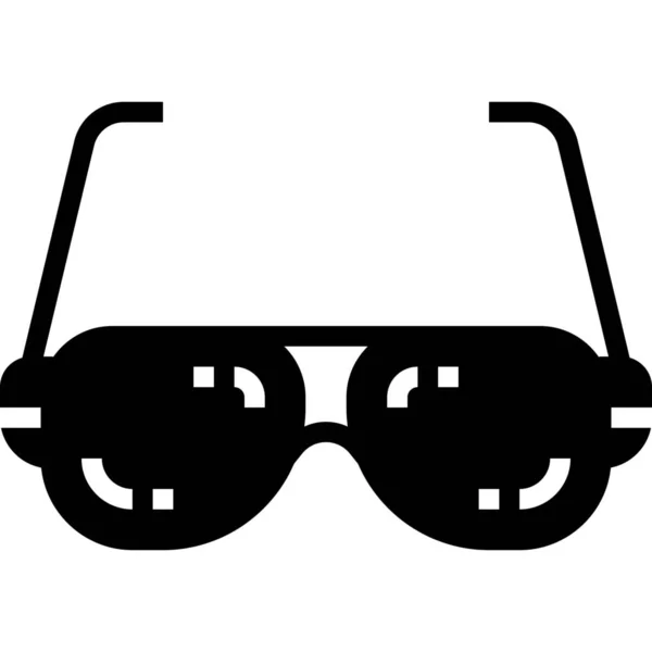 Icono Óptico Gafas Moda Estilo Sólido — Vector de stock