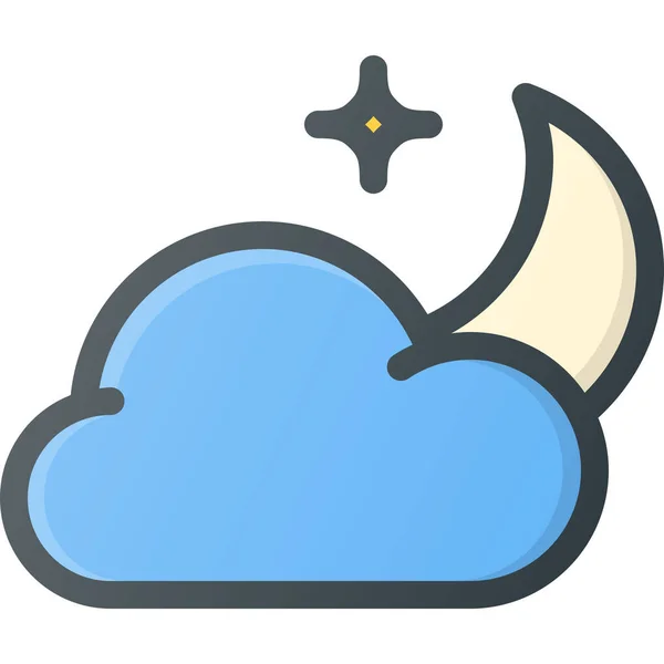 Ikona Cloudy Forcast Vyplněném Stylu Osnovy — Stockový vektor