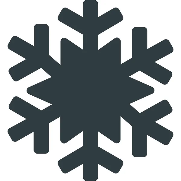 Snö Forcast Snöflinga Ikon Fast Stil — Stock vektor