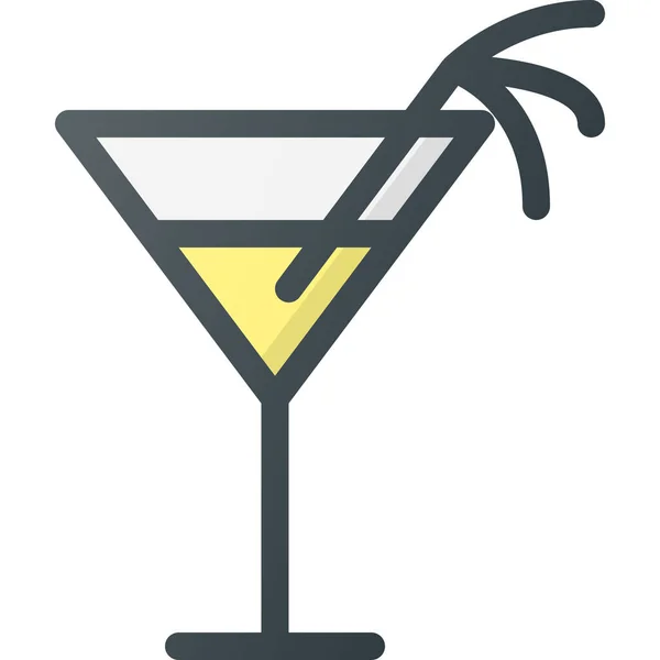 Ícone Aniversário Bebida Alcoólica Estilo Esboço Preenchido — Vetor de Stock