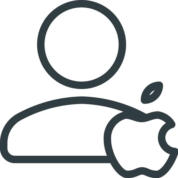 Иконка Пользователя Apple Стиле Outline — стоковый вектор