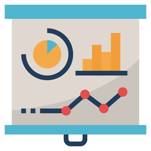 Icono Diagrama Datos Análisis Estilo Plano — Vector de stock