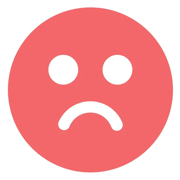 Emoji Visage Triste Icône Dans Style Solide — Image vectorielle