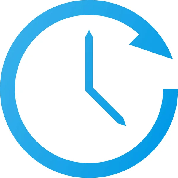 Reloj Sentido Las Agujas Del Reloj Icono Estilo Plano — Vector de stock