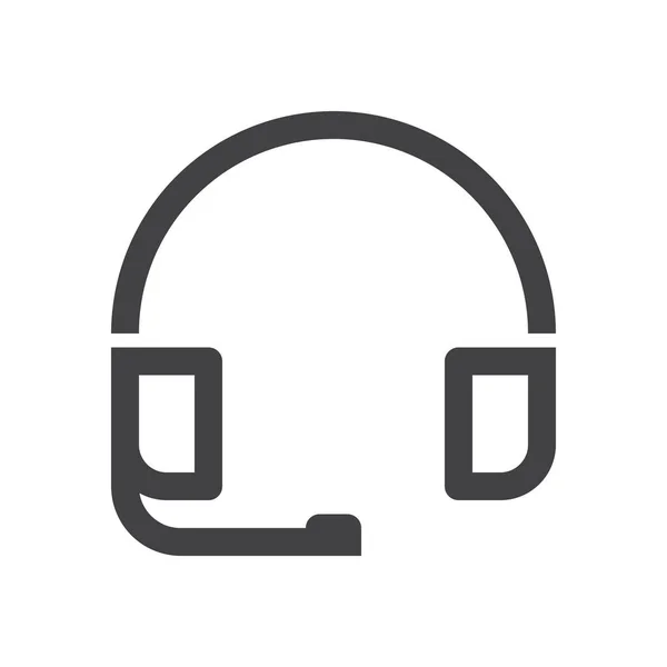 Kulaklık Kulaklık Çevrimiçi Simgesi Taslak Biçimi — Stok Vektör