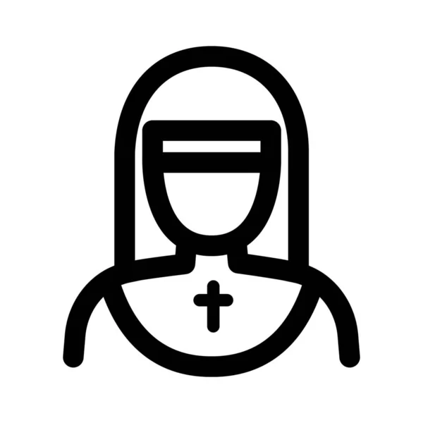 Nonne Avatar Femme Icône — Image vectorielle