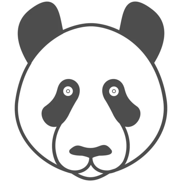 Иконка Животного Бамбука Стиле Абрис — стоковый вектор