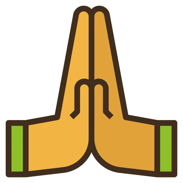 Greeting Meditation Pray Icon — Stock Vector