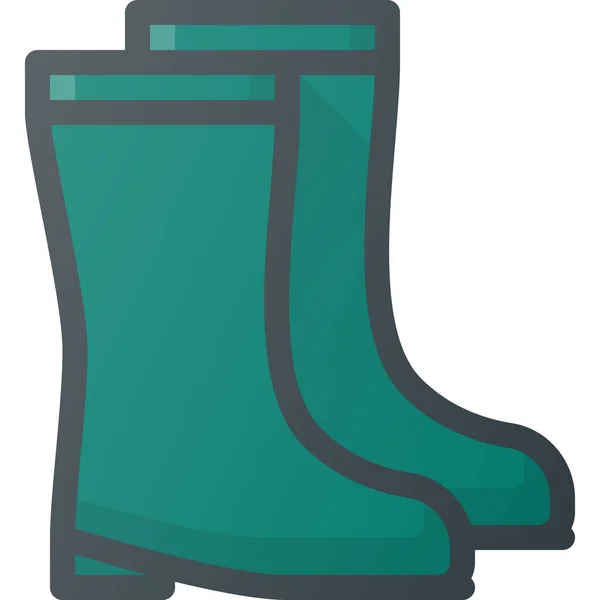 Equipment Gardening Gumboot Icon Filled Outline Style — Stock Vector