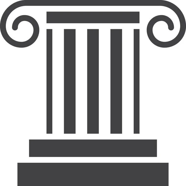 Icono Columna Arquitectura Antigua Estilo Sólido — Vector de stock