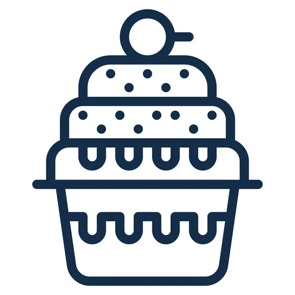 Иконка Десерта Чашки Торта Стиле Наброска — стоковый вектор