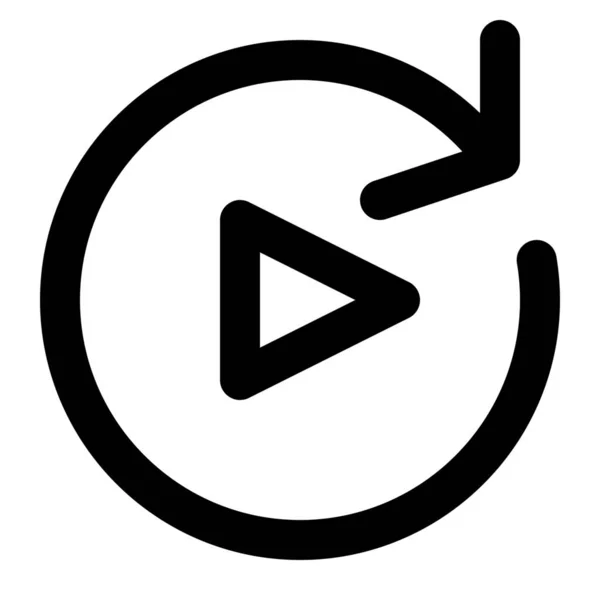 Clip Wiedergabe Symbol Outline Stil — Stockvektor