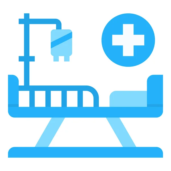 Bett Patient Krankenhaus Ikone — Stockvektor