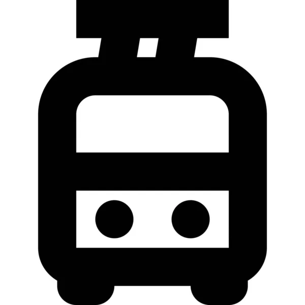 Міський Транспорт Тролейбусна Ікона Суцільному Стилі — стоковий вектор