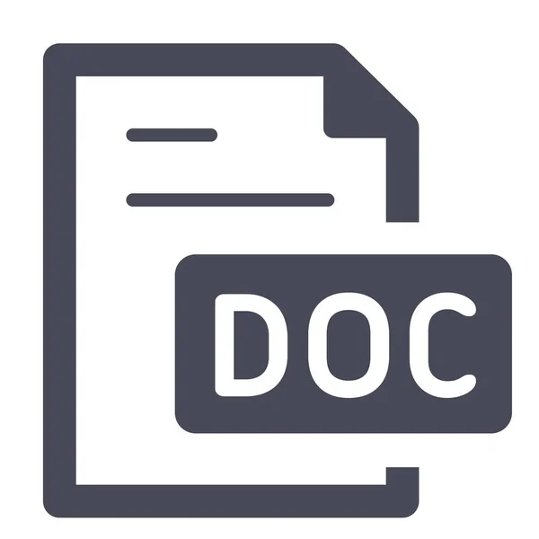 Doc Document Docx Icoon Solide Stijl — Stockvector