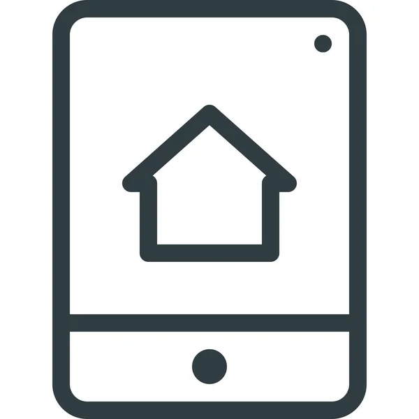 App Smarthome Tablet Icon Outline Style — Stock Vector