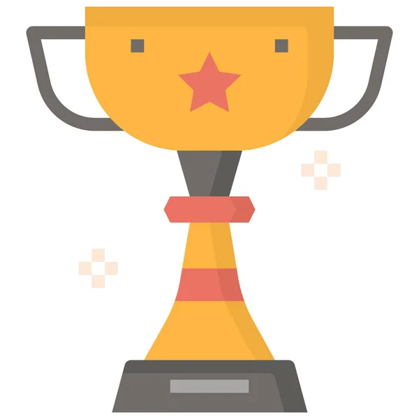 Award Champion Cup Icon Flat Style — Stock Vector