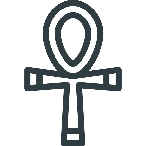 Ankh Icono Las Comunidades Civilización Estilo Esquema — Vector de stock