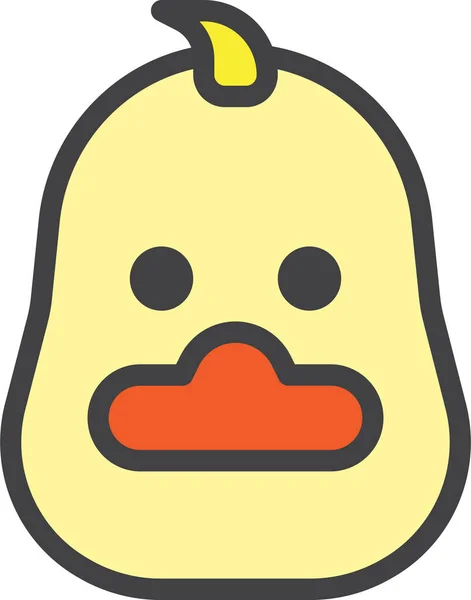 Pato Pato Quack Ícone Estilo Esboço Preenchido —  Vetores de Stock