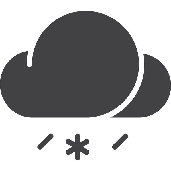 Wolk Sneeuw Sneeuwvlok Pictogram — Stockvector