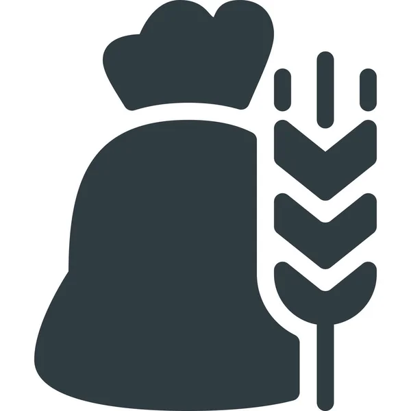 Bio Agricultura Cosecha Icono Estilo Sólido — Vector de stock