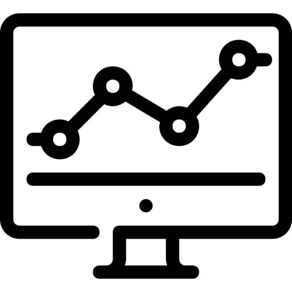 Gráfico Gráfico Computadora Icono Gráfico Estilo Esquema — Vector de stock