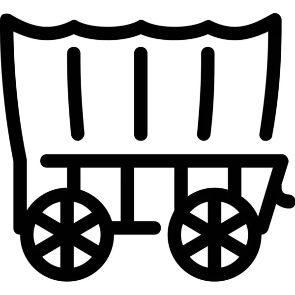 Texas Transport Wagon Icon Outline Style — Stock Vector