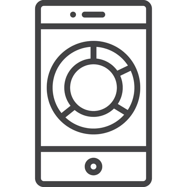 Ikona Danych Diagramu Smartfona — Wektor stockowy