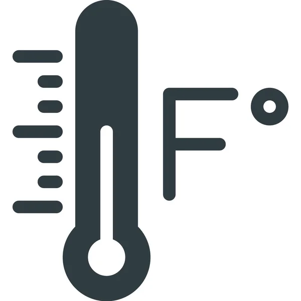 Grado Fahrenheit Forcast Icona Stile Solido — Vettoriale Stock