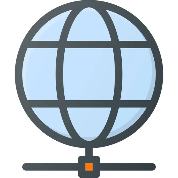 Icône Internet Globe Accès Dans Style Contour Rempli — Image vectorielle