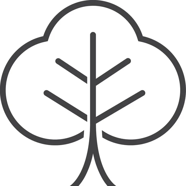 Icono Madera Árbol Jardín Estilo Esquema — Vector de stock