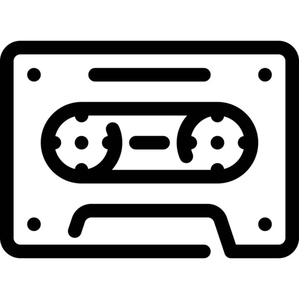 Звукова Піктограма Музики Касети Стилі Контур — стоковий вектор