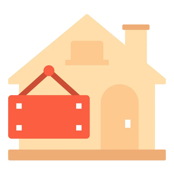 Ikona Vlastností Prodejního Domu — Stockový vektor