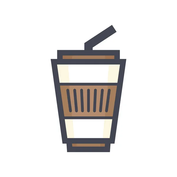 Bebida Desayuno Icono Café Estilo Contorno Lleno — Vector de stock