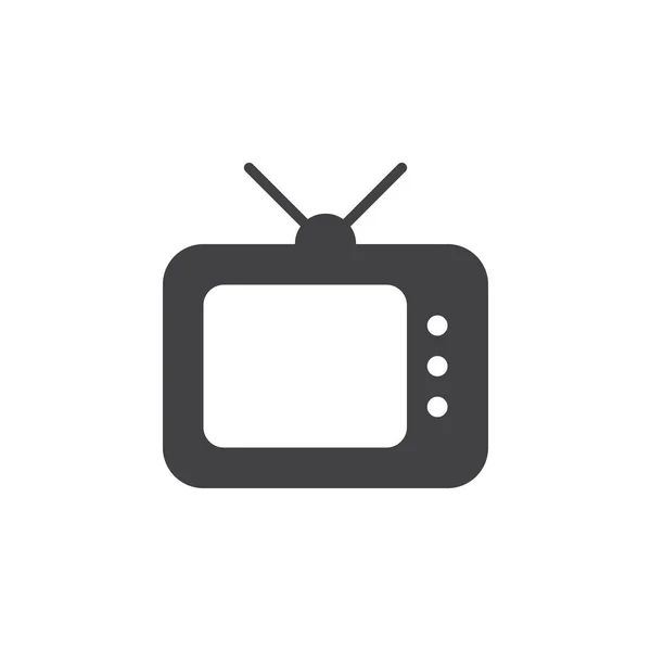 Телевизор Твердая Икона Твердом Стиле — стоковый вектор