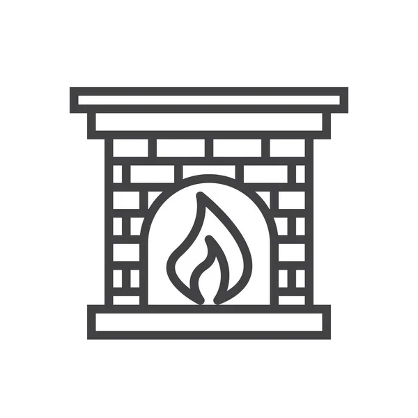 Fuego Llama Chimenea Icono Estilo Del Esquema — Archivo Imágenes Vectoriales