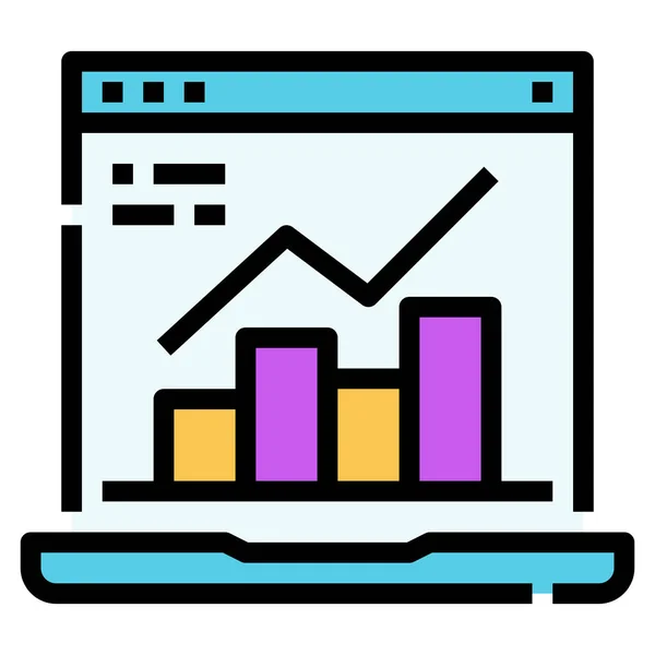 Analytics Data Seo Icoon Marketing Seo Categorie — Stockvector