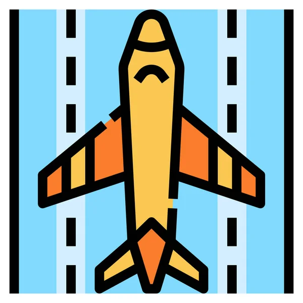 Ícone Pista Avião — Vetor de Stock