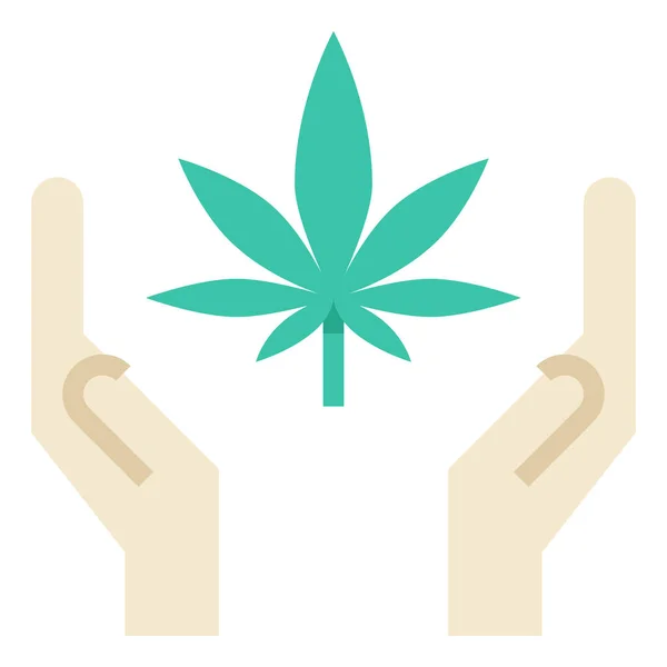 Cannabis Välgörenhets Drog Ikon Platt Stil — Stock vektor