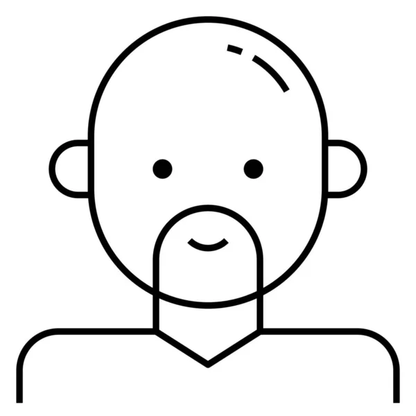 Avatar Bald Beard Icon Outline Style — Stock Vector