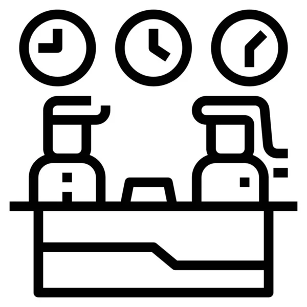 Información Del Hotel Hombre Icono Estilo Esquema — Vector de stock