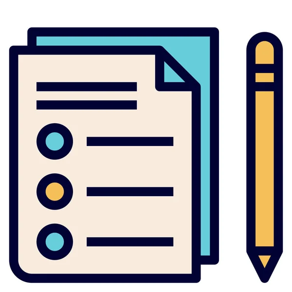 Check Choice Exam Icon Filled Outline Style — Stock Vector