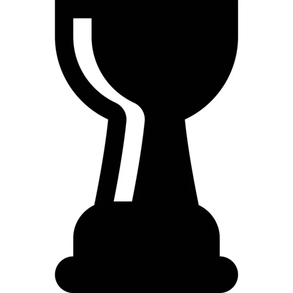 ソリッドスタイルのカップチームトロフィーアイコン — ストックベクタ