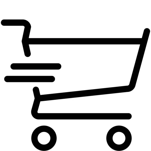 Shopping Cart Outline Icono Compras Comercio Electrónico Estilo Outline — Vector de stock
