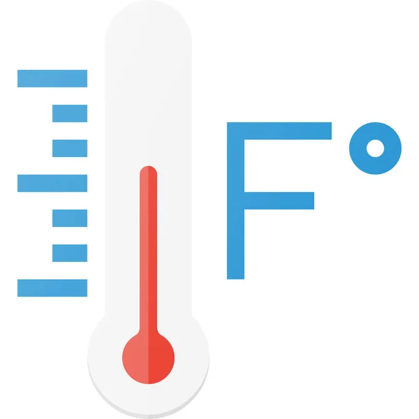 Stopień Fahrenheit Ikona Prognozowana Stylu Płaskim — Wektor stockowy