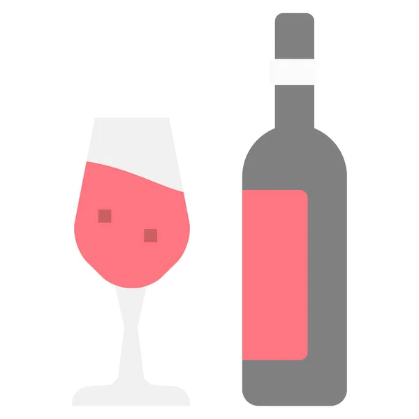 Alcoholic Bottle Drink Icon Flat Style — Stock Vector