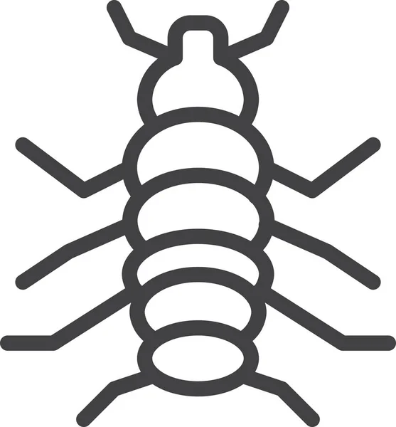 Bug Flea Insect Icon Outline Style — Stock Vector