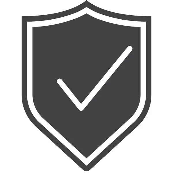 Marca Verificación Icono Seguridad Segura Estilo Sólido — Vector de stock