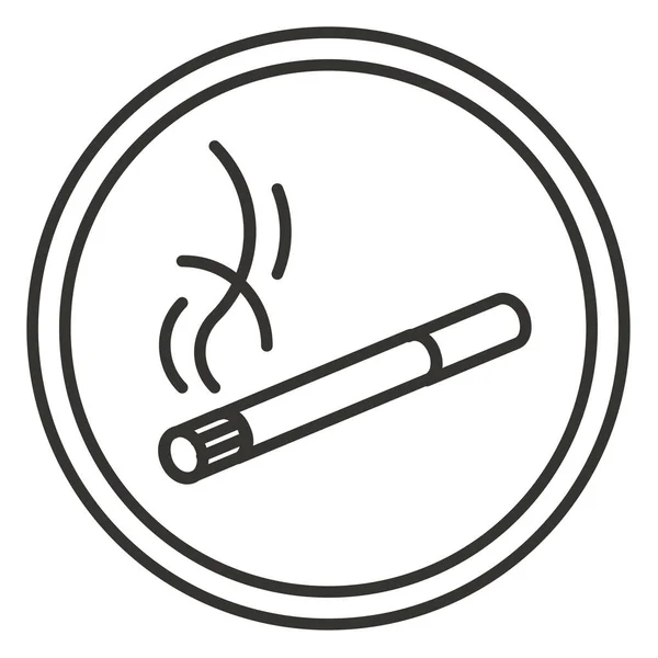 Icono Ubicación Cigarrillo Área Estilo Esquema — Vector de stock